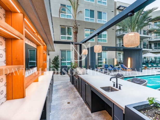 Countertop with full slab backsplash